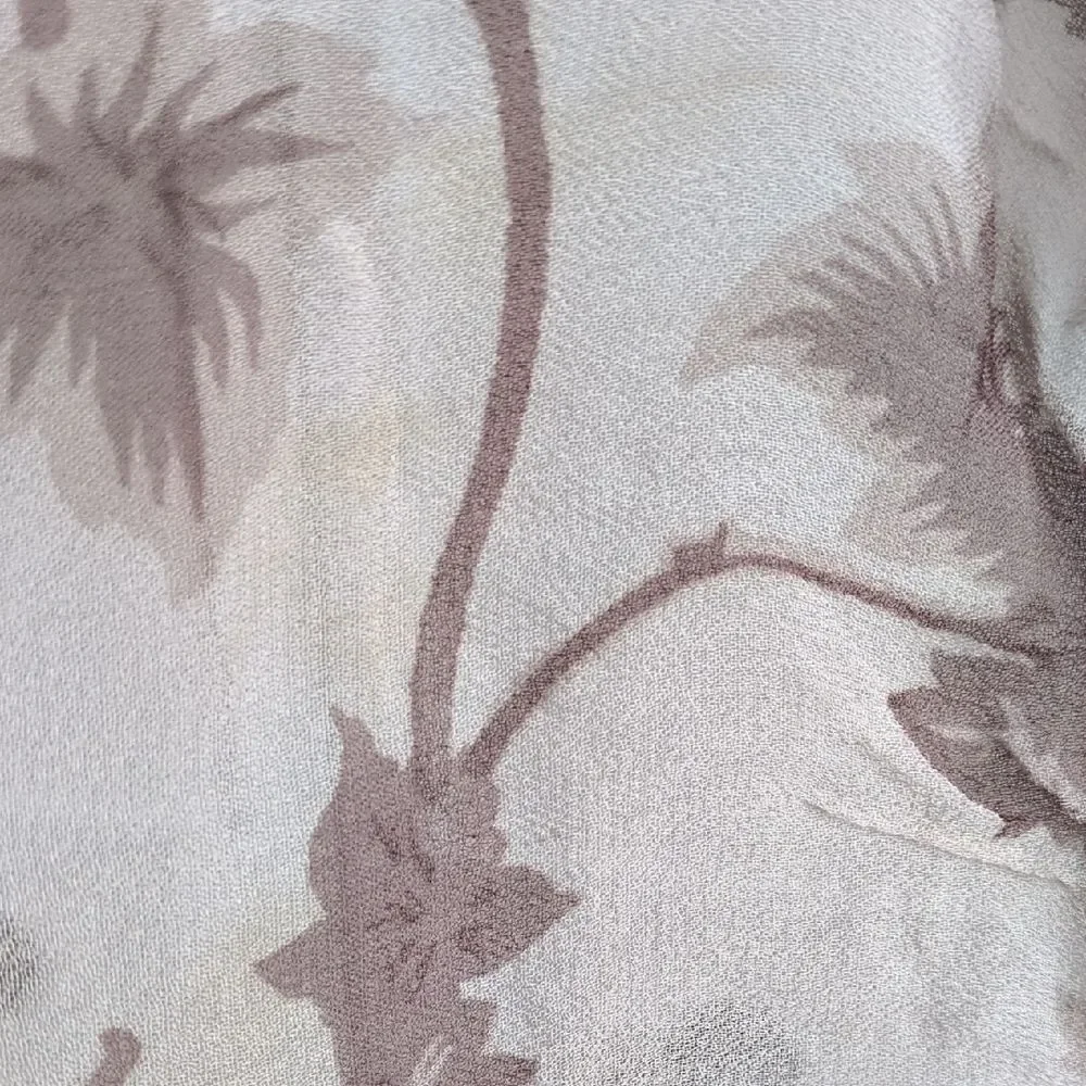 Express Vintage Botanical Floral Sheer Scarf Cream Taupe Rayon Y2K